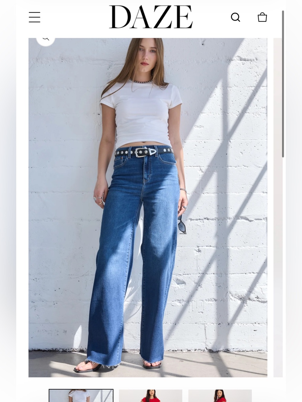 High-Rise Wide Leg Women's Jeans in Medium Blue Daze